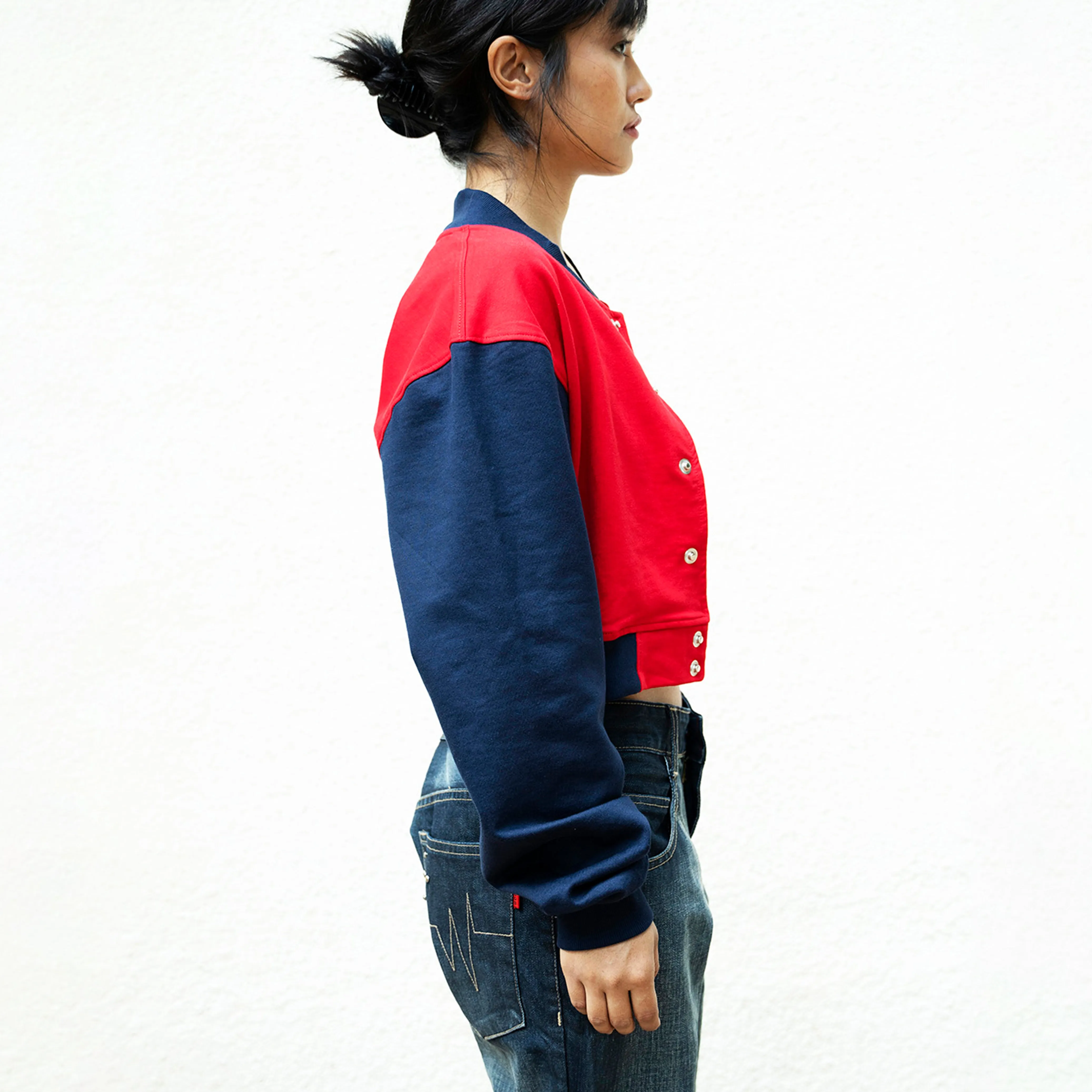 Red Crop Varsity Jacket