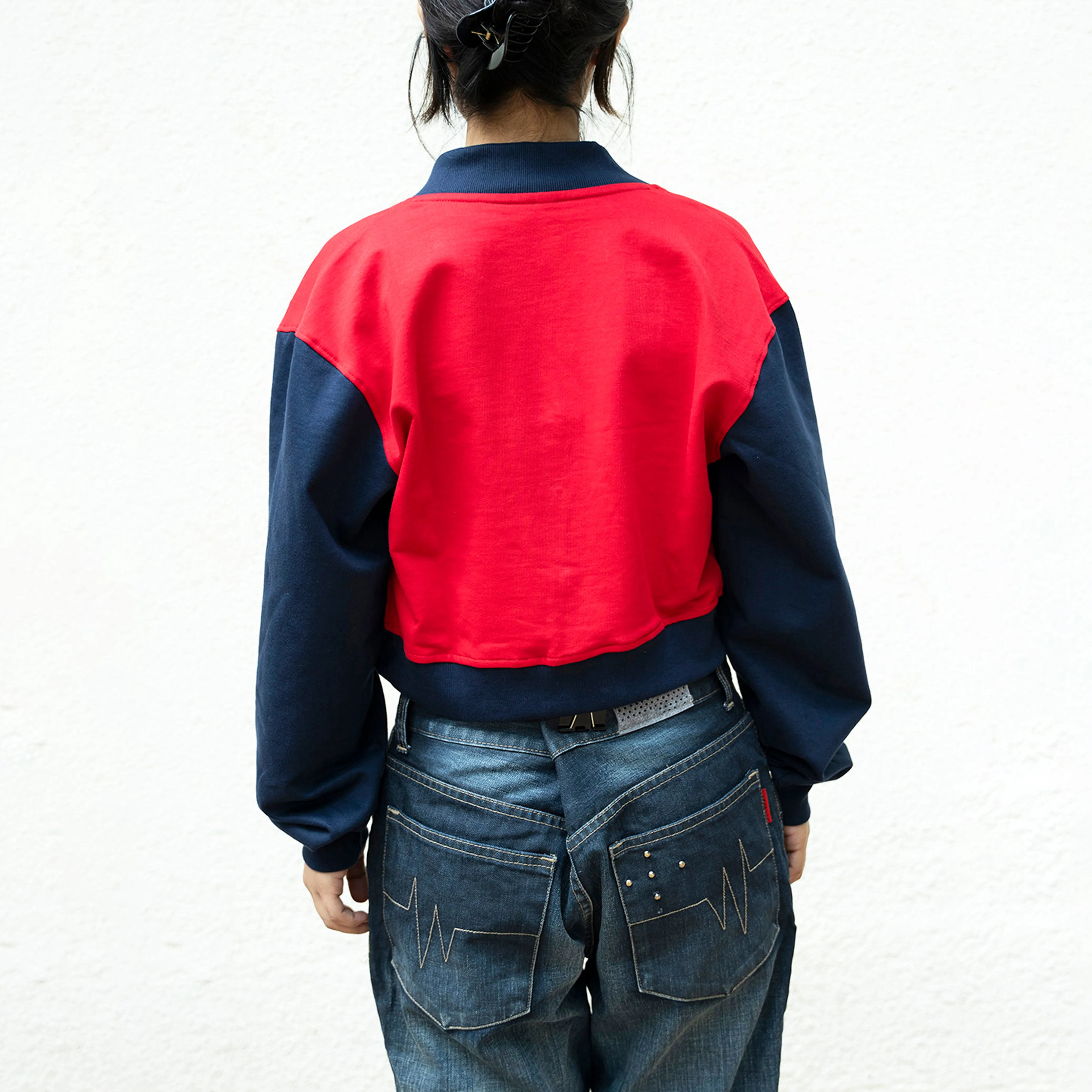 Red Crop Varsity Jacket