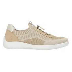 Rieker Women's R3518-20 Liv Corduroy-Vanilla/Tan/Bone Mesh