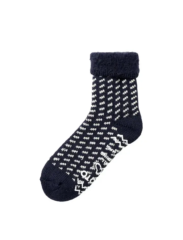 RoToTo Comfy Room Socks Birds Eye Navy