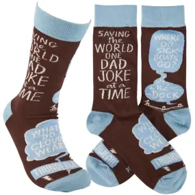 Saving the World Dad Jokes Socks