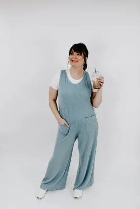 See You Soon Sleeveless Ribbed Jumpsuit