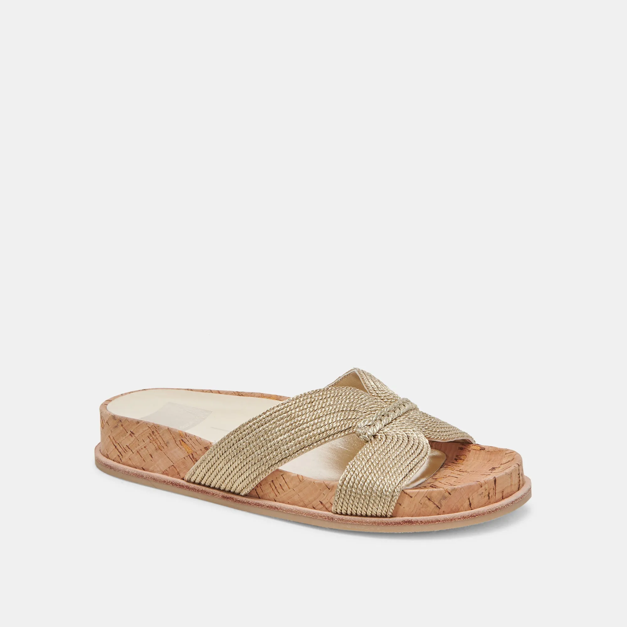 SELDA WIDE SANDALS GOLD RAFFIA