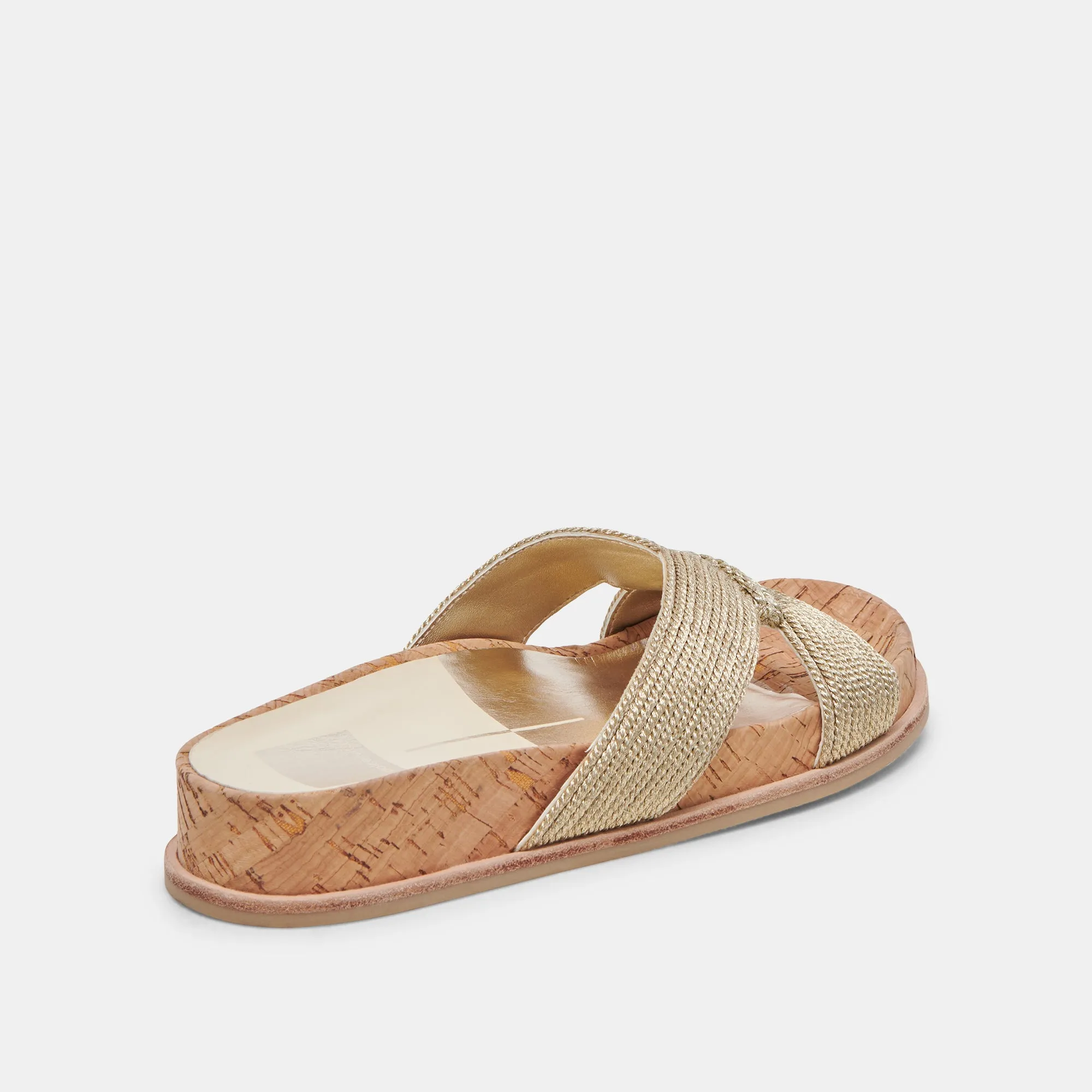 SELDA WIDE SANDALS GOLD RAFFIA