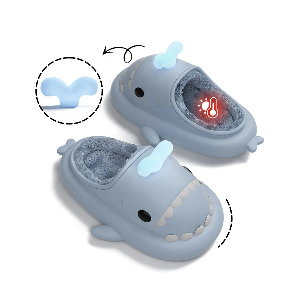 Sharkicks Basic - Winter Whale Spouting Heel-open Shark Slippers