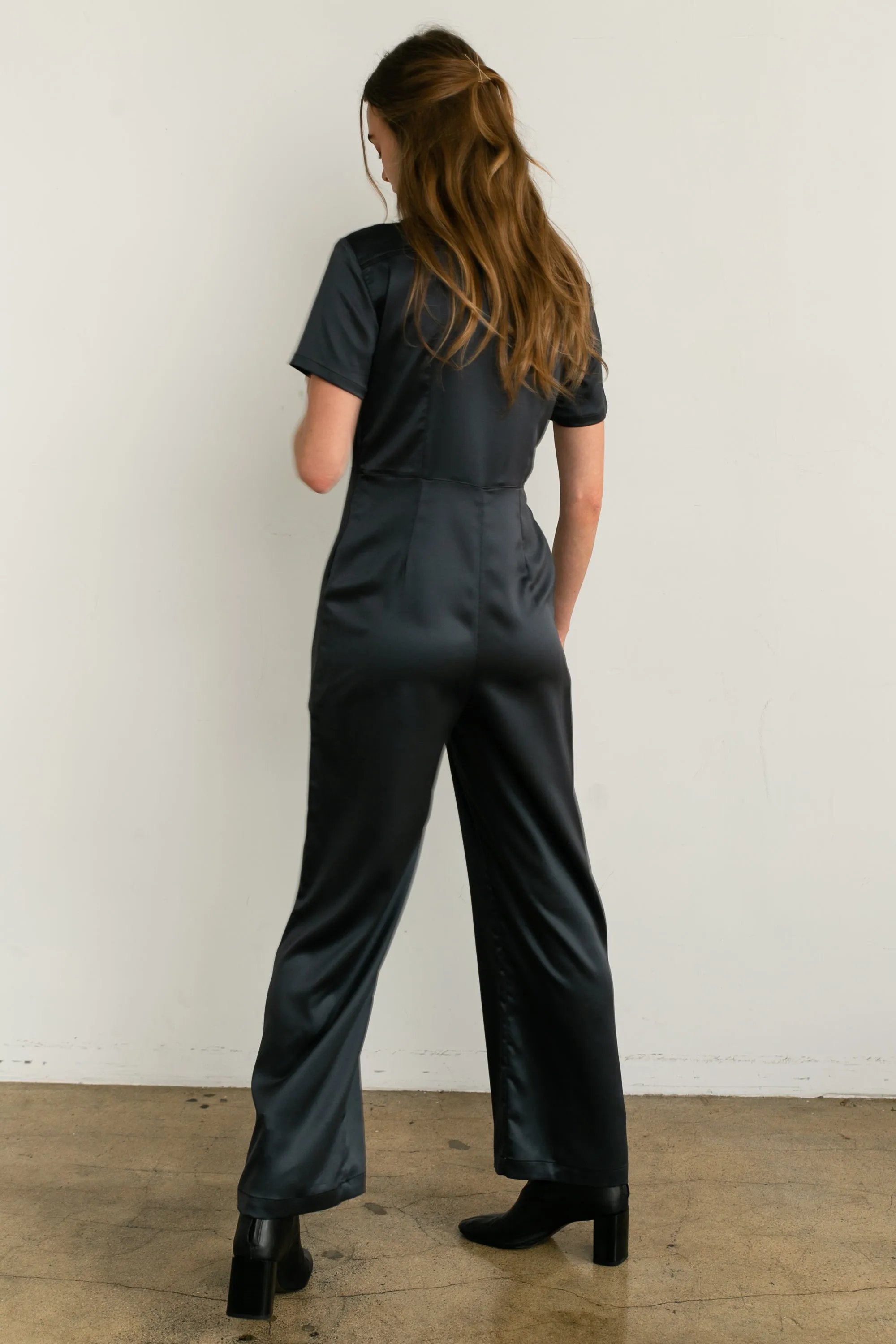 Short Sleeve Wide Leg Jumpsuit