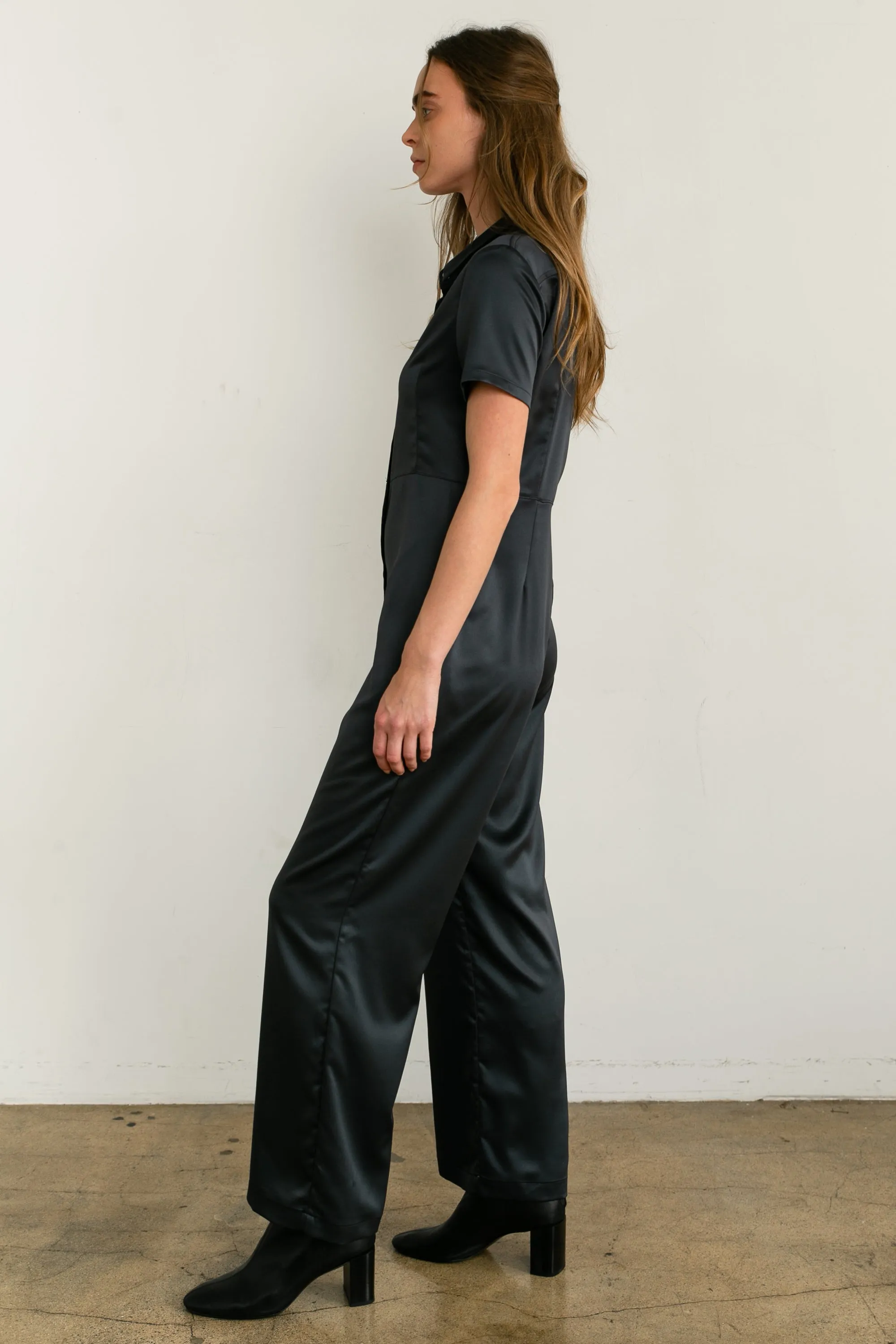 Short Sleeve Wide Leg Jumpsuit