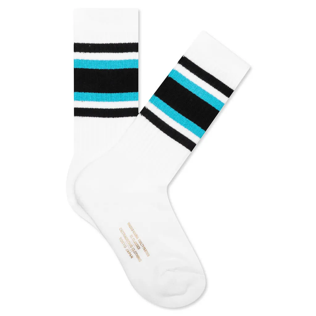 Skater Socks Type-1 - White/Sax