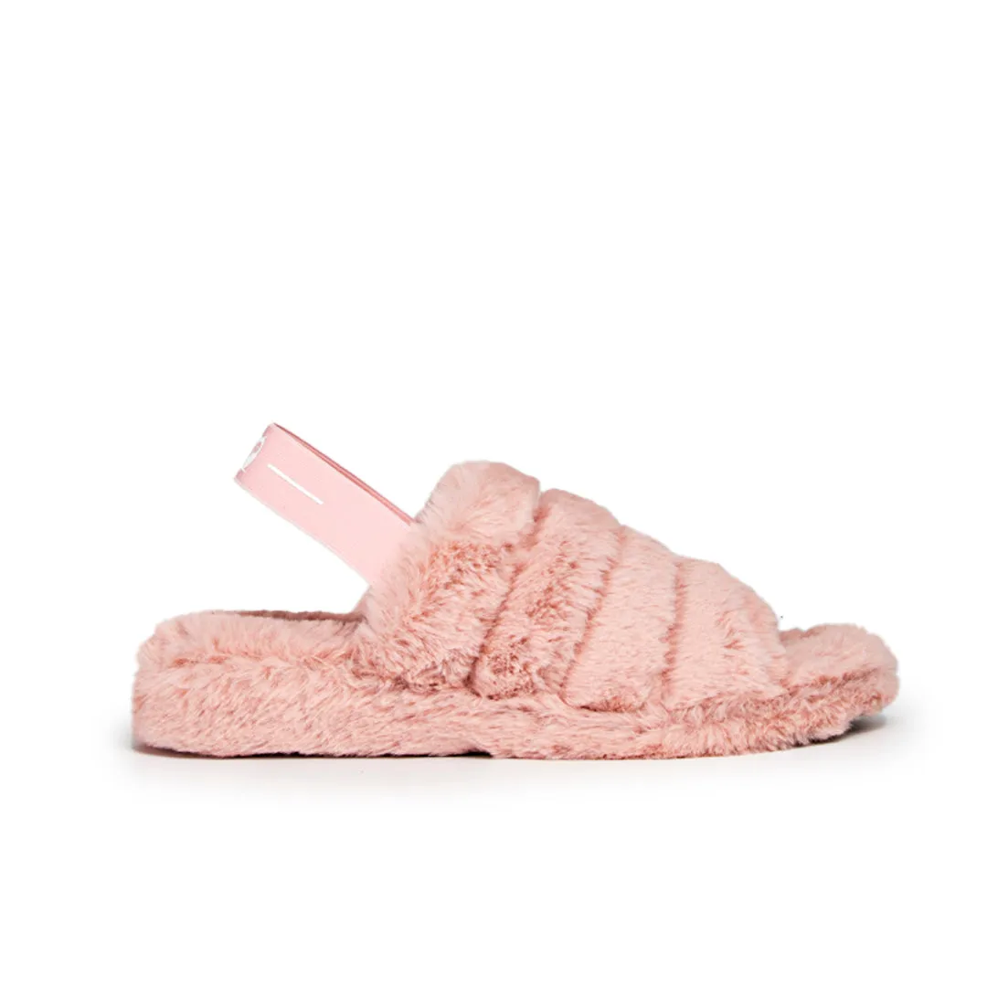 Slippers Abiertas Pelo Rosado