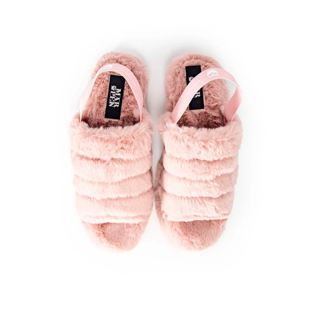 Slippers Abiertas Pelo Rosado