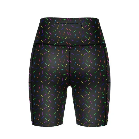 Sprinkle-of-joy'' black fitted shorts