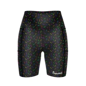 Sprinkle-of-joy'' black fitted shorts