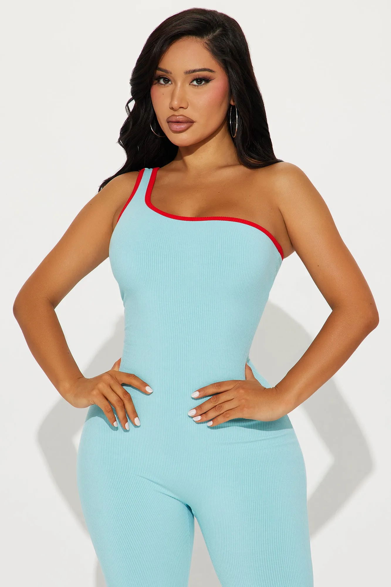 Steph Snatched Capri Jumpsuit - Turquoise/combo