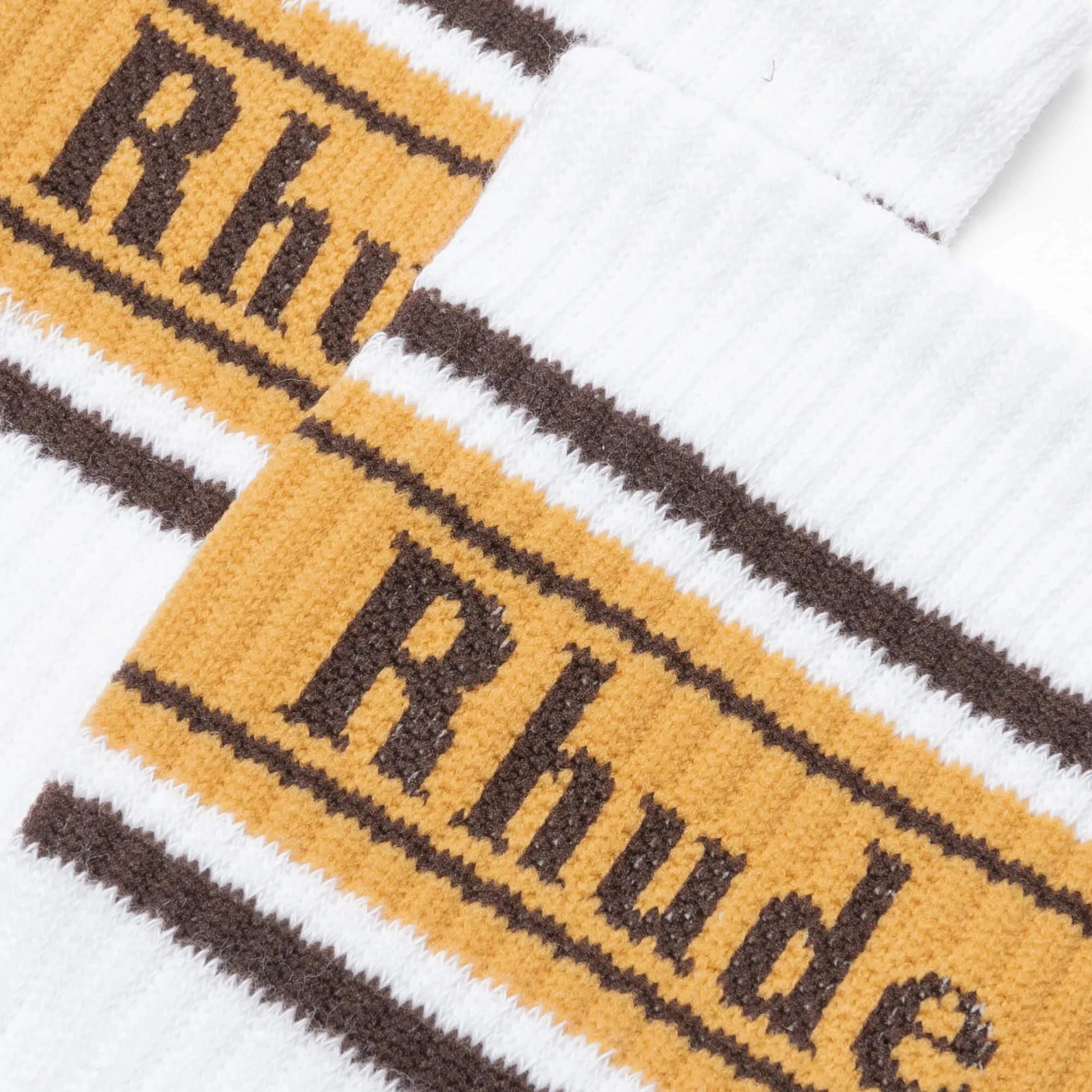 Stripe Logo Sock - White/Brown