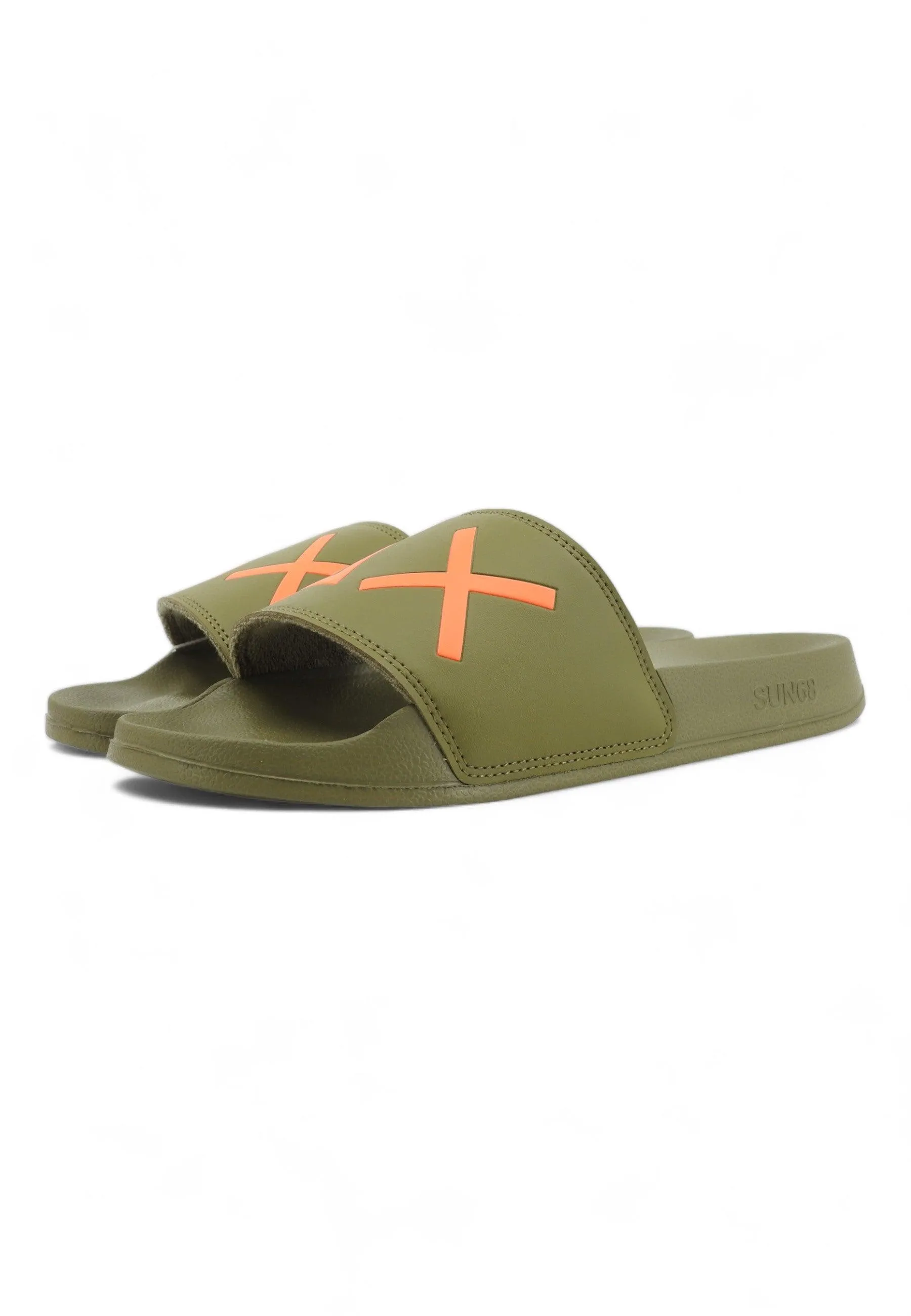 SUN68 Slippers Ciabatta Uomo Militare Verde X34103