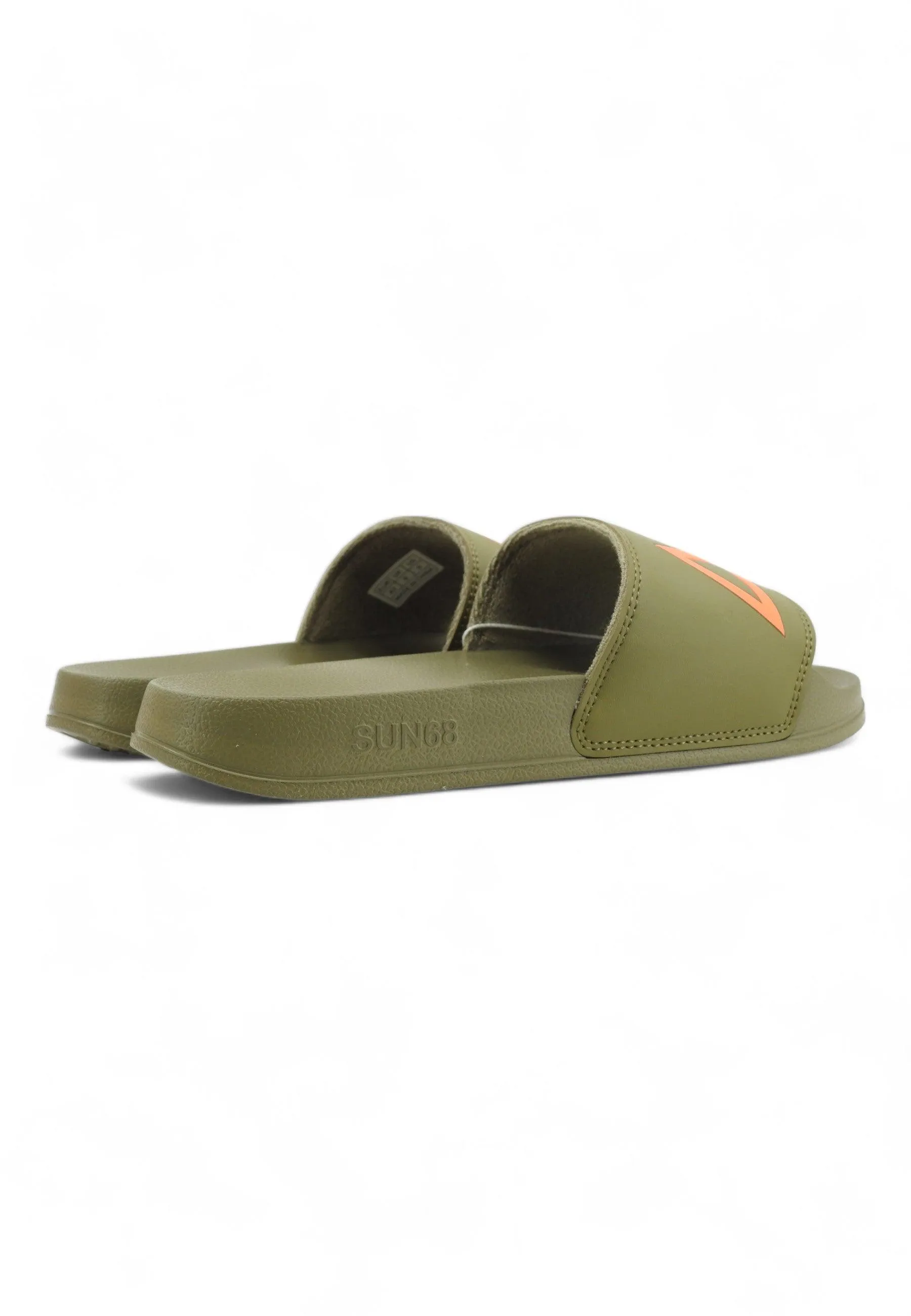 SUN68 Slippers Ciabatta Uomo Militare Verde X34103