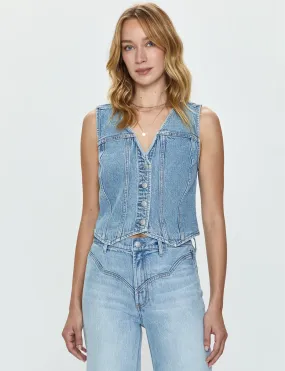 Sydney Denim Button Vest, Provence