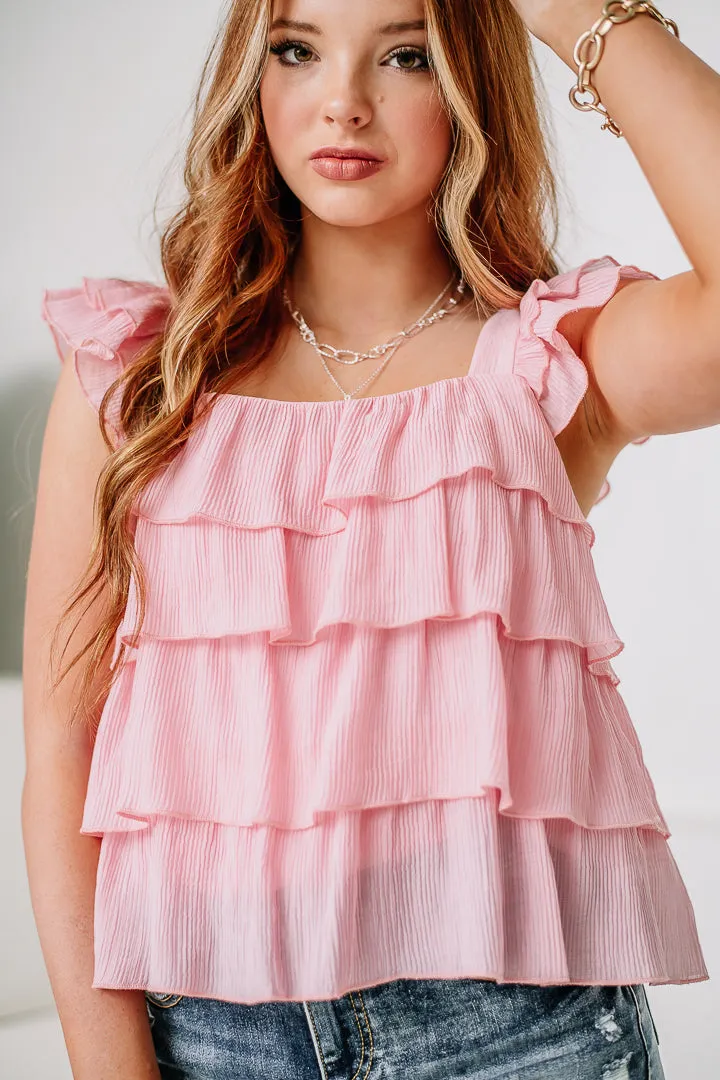 The Right Direction Ruffled Top | Pink