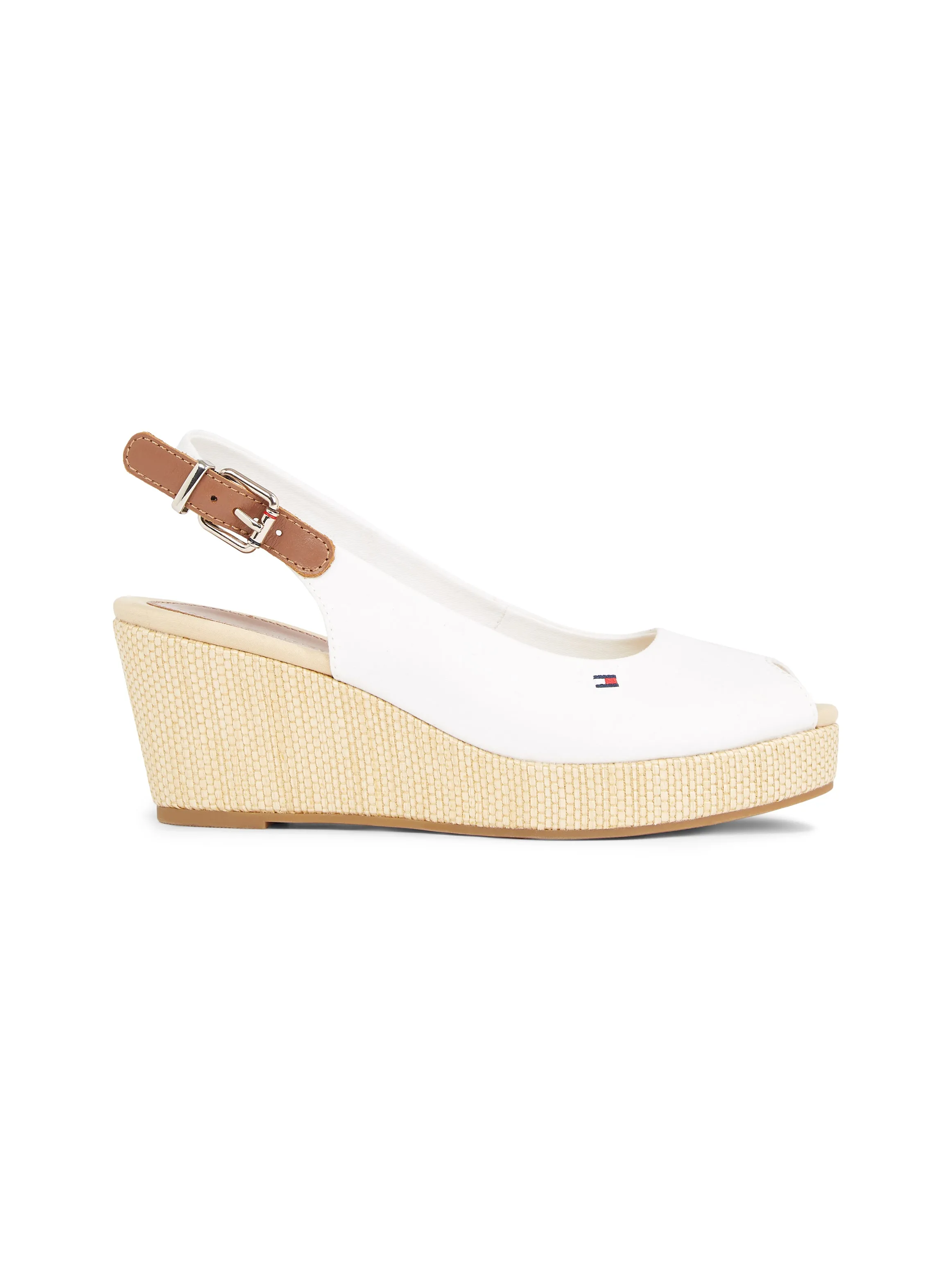 TOMMY HILFIGER Slingback Wedge Sandals Ecru