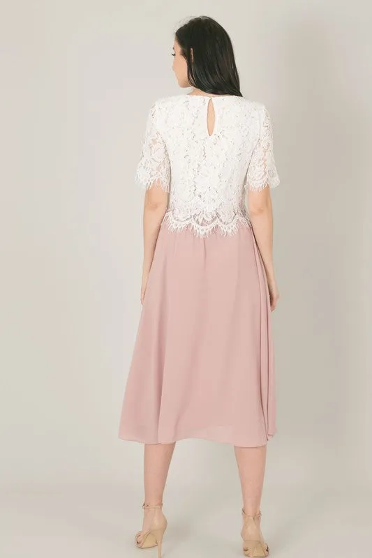 Wedding Bells Crop Lace Top in White