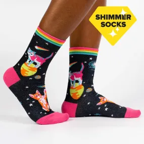 Women's Space Cats Crew Socks