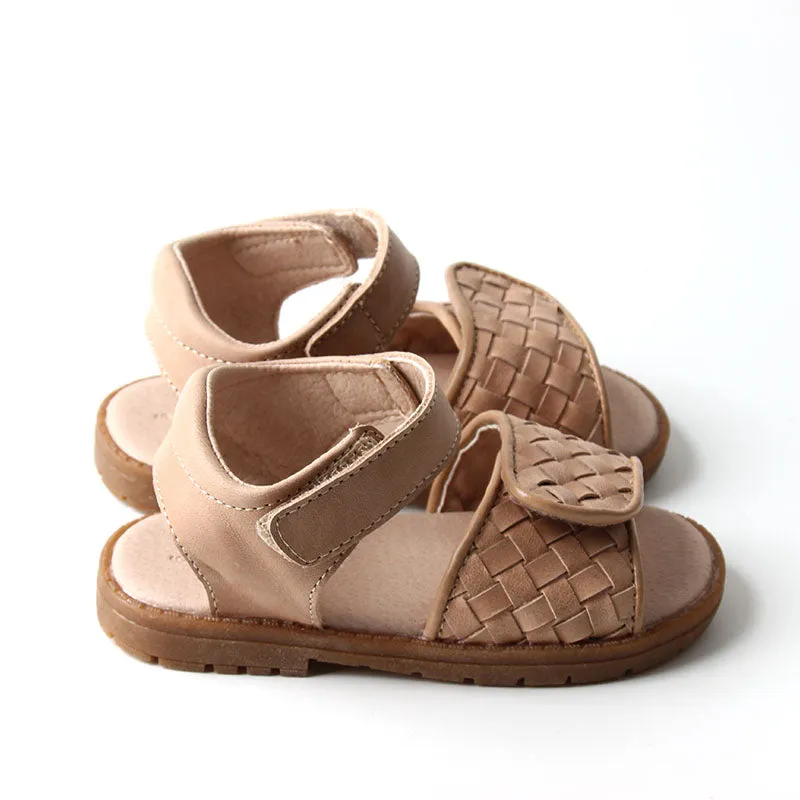 Woven Hard Sole Sandal Stone